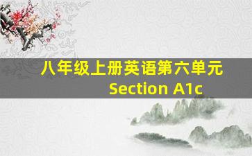 八年级上册英语第六单元Section A1c